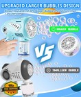 Rechargeable Bubble Gun Machine  Led Light Usb-c  10 Wands Bubbles Toy