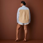 Women s Long Sleeve Oversized Poplin Button-down Striped Shirt - Rosie