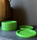 Vintage Bodum Plastic Coasters Switzerland Green Bistro Mcm Mid Century Set Of 8