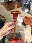 Wood Top Drop Spindle With Hand-dyed Wool