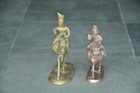 2 Pc Vintage Brass   Copper Handcrafted Decorative Hero Of War rider Figurines