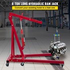 Red 8 Ton Long Ram Hydraulic Jack Cherry Picker Manual Engine Hoist Lift Pump