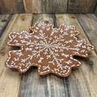 New   Pottery Barn Gingerbread Snowflake Stoneware Serving Platter 12  Christmas