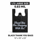 Heavy Duty 1 5 Black Thank You Grocery  Shopping Bags 13x10x23 0 83 Mil Bulk