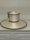 Hr Ivory Rhinestone Leaf Accent Wide Brim Women   s Church kentucky Derby Hat