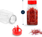 Royalhouse 6 Pack 9 5 Oz Plastic Spice Jars With Red Cap  Clear And Safe Plastic