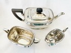 Three Piece Sterling Silver Teaset  781 Grams  - Horace Woodward  London  1916 