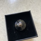 Antique Black Glass Spider Picture Button Iridescent Carnival Luster Estate Rare