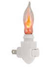 2 Plug In Night Light Modules White Plastic W  Flicker Flame Night Light Bulbs