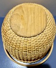 Cute Nantucket Style Medium Beige Basket Wood Swing Handle 9  X 5  Tall