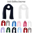 Long Soft Chiffon Scarf Plain Sheer Wrap Shawl Women Neck Scarves Large Stole