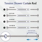 Haryaers Shower Curtain Rod Adjustable Brushed Nickel Spring Tension Stainles   