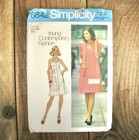 Vintage Dress Sewing Pattern Jacket Scarf Simplicity 6842 Womens Size 14 Uncut