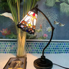 L10688 Tiffany Style Stained Glass Table Lamp Night Light With Swing  Base For W