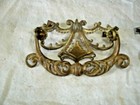 Antique Salvage Pair Ornate Cast Brass Drawer Pulls Cast Iron Ornate Bale   1196