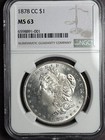 1878 Cc Ngc Ms63 Vam 11 Lines In Wings Top 100 Morgan Silver Dollar
