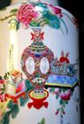 Vtg Hand Painted Chinese Porcelain Famille Rose Vase lamp Base Abels Wasserberg