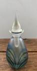 Vintage David Lotton 1985 Art Glass Iridescent Pulled Perfume Bottle W  Stopper