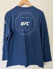 Reebok Ufc Men s Grey  fight For Peace  Blue Long Sleeve T-shirt Size L