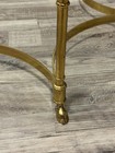 Vintage  42    La Barge Hollywood Regency Brass   Glass Coffee Table Hoof Feet