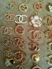 Lot Of 28 22mm -30mstamped  Button Zipper Designer Button  Chanel  Button Charm