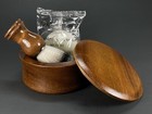 Classic Wood Wet Shaving Set Shave Bowl Mug W Lid Brush Soap Man Holidays Gift