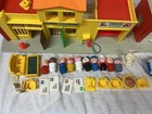 Vintage Fisher-price Play Family Village W  People   All Accessories In Box 