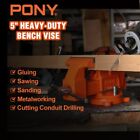 Pony Bench Vise 5-in Heavy-duty Utility Combination Pipe Vise Swivel Base Bench