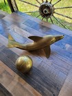Rare Brass Dolphin Playing Ball Large 23  Long Sculpture Statue Beach Ball Ocean