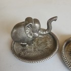 2 Vintage Ring Holders Display Elephant   Swan Metal Holders