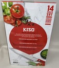 Ginsu Kiso Dishwasher Safe Red 14 Pc Knife Set W Natural Wood Block   Shears Nib