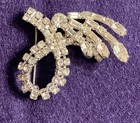 Gorgeous Art Deco Style Brooch Scarf Pin Rhinestones Silver Tone Costume Jewelry