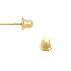 1 5mm Bezel Genuine Diamond Baby child Screw Back Studs - 14k Yellow Gold