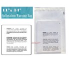 200 11x14 Clear Self Seal Lip   Tape Plastic Bags W  Suffocation Warning 