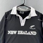New Zealand Rugby Shirt Mens Large Black Cotton Jersey Long Sleeve