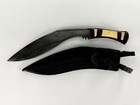 Antique Nepalese Gurkha Kukri Knife W  Leather Scabbard 11 5  Knife Bone Handle