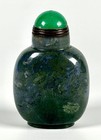 Vintage Chinese Moss Agate Snuff Bottle Well Hollowed Chalcedony