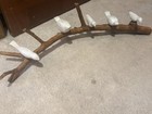 Vintage Wood Carved White Dove Birds On Branch Art Piece