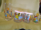 1998 Nutella The Simpsons Lisa Maggie Bart And Twins Drinking Glasses Set Of 4