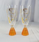 New Veuve Clicquot Champagne Ice Bucket   2 Ponsardin Alphabet Glass Flutes