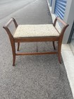 Vintage Art Deco Vanity  Dressing Wood Bench Stool Decor