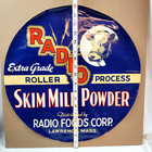 Vintage Radio Foods Group Slim Milk Powder 18  Round Paper Sign