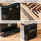 Case Elegance Large Octodor Black Cedar Humidor With Digital Hygrometer 