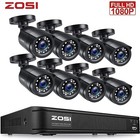 Zosi 8ch 1080p Dvr 2mp Home Security Surveillance Camera System Cctv 24 7 View