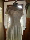 Vintage Early 1930   s Lily Of Valley Satin Roses Lace Jewel Wedding Gown 34-28-52