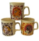 3- 1978 Kiln Craft Muppets Miss Piggy Fozzie Rowlf Henson Mugs Staffordshire Vtg