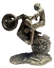 4 - Vintage Harley Davidson Motorcycle  Sculptures By Skip Winn pewter   Hubley 