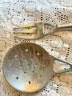 Vintage Wilton Columbia Armetale Pewter Skimmer Strainer   Serving Fork Set