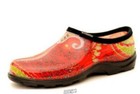 Principle Plastics Sloggers Womens Water Shoe Garden Red Print Size 6 Waterproof
