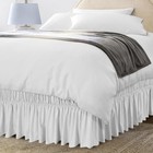 Wrap Around Ruffle Bed Skirt Adjustable Buckle Elastic Easy Install Dust Ruffle